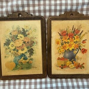 Vintage Floral Wall Art Set